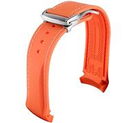 WFRUEDWC Bande de montre en caoutchouc à extrémité incurvée de 20 mm 22 mm pour bracelets de montre Omega Seamaster avec bracelets de luxe pliants Bracelets en silicone