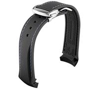 WFRUEDWC Bande de montre en caoutchouc à extrémité incurvée de 20 mm 22 mm pour bracelets de montre Omega Seamaster avec bracelets de luxe pliants Bracelets en silicone