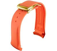 WFRUEDWC Bande de montre en caoutchouc à extrémité incurvée de 20 mm 22 mm pour bracelets de montre Omega Seamaster avec bracelets de luxe pliants Bracelets en silicone