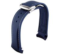 WFRUEDWC Bande de montre en caoutchouc à extrémité incurvée de 20 mm 22 mm pour bracelets de montre Omega Seamaster avec bracelets de luxe pliants Bracelets en silicone