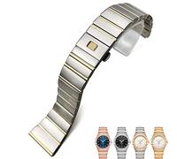 WFRUEDWC Bandes de montre en acier inoxydable 316L Sobros de montre de boucle pliante pour Omega Double Eagle Constellation SEAMASTER BRACELET 15 mm 17 mm 18 mm 23 mm 25 mm