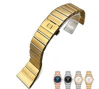 WFRUEDWC Bandes de montre en acier inoxydable 316L Sobros de montre de boucle pliante pour Omega Double Eagle Constellation SEAMASTER BRACELET 15 mm 17 mm 18 mm 23 mm 25 mm