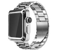 WFRUEDWC Boîtier+bracelet pour bracelet de montre 44 mm 42 mm 38 mm 40 mm bracelet en acier inoxydable pour i-Watch SE 7 6 5 4 3 coque de protection (couleur : noir, taille : 38 mm pour iWatch 321)