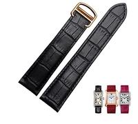 WFRUEDWC Bracelet de montre en cuir véritable 1617/18/20/22/23/24/25 mm Bracelet pour homme/femme Remplacer les bracelets de montre pour réservoir Cartier Solo (couleur : fermoir doré 10 mm, taille