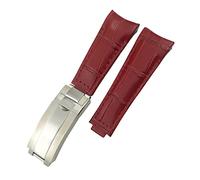 WFRUEDWC EXTRE CURVE CUIR VOLIQUE CUIR 20 mm Slide Boucle de boucle de boucle pour Rolex GMT Submariner Hulk Oyster Watch Socle