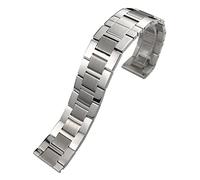 WFRUEDWC Sangle de montre en acier inoxydable massif pour Cartier Tank London London Solo Claire Men Steel Watch Band 20 mm Couleur en argent