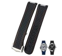WFRUEDWC Sangle de montre en caoutchouc incurvée de 20 mm ajustement pour Omega AT150 Aqua Terra Seamaster 300 en acier Déploiement de boucle de boucle