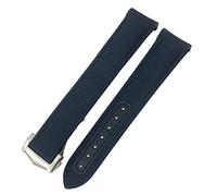 WFRUEDWC Sangle de montre en toile en nylon de 19 mm 20 mm pour Omega 300 AT150 Fabric Aqua Terra 150 Bleu 22 mm 22 mm Bouchette de montre (couleur: bleu noir 2, taille: 22 mm)