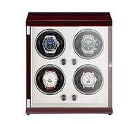 WFRUEDWC Spinner Winding Box Watch Winders - 4 Positions Rechargeables Watch Shaker Mécanique Wind Wind Vertical Automatic Watch Boîte d'enroulement avec LED légère LED Simple ET Bien (Ebony Grai
