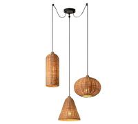 WFRUEDWC Suspension de style wabi sabi japonais rétro en rotin - Éclairage de salon B & B - Lustre créatif avec base E27 pour chambre à coucher, salon, hôtel