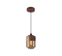 WFRUEDWC Suspension en bois et verre pour îlot de cuisine moderne style nordique lampe suspendue avec ombre réglable en verre ambré traitement plafond 17,8 cm