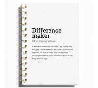 WFSM Difference Maker Cahier à spirales à couverture rigide pour femme Cadeau de collègue 14 x 21 cm