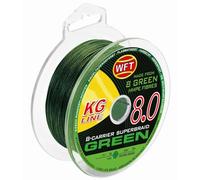 WFT Fil de pêche tressé KG 8 - Vert - 150 m - Pour la pêche au spinning et en mer - Diamètre / charge : 0,10 mm - Charge maximale : 13 kg.