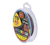 WFT KG 8.0 Fil de pêche tressé, multicolore, 8 brins, changement de couleur tous les 10 m, pour eau douce et eau salée, 300 m, charge maximale 19 kg à 34 kg (0,22 mm à 29 kg)