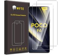 WFTE [2-Pack Protector de Pantalla para Xiaomi Poco F6,9H Dureza,Huellas Dactilares Libre,Sin Burbujas,Cristal Templado Protector de Pantalla Xiaomi Poco F6
