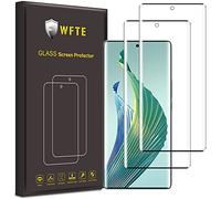 WFTE [Lot de 2 Verre Trempé pour Honor Magic 5 Lite 5G, 3D Couverture Complète Film de Protection d'écran avec Haute Transparence à 99%, Anti-Trace Protecteur avec Dureté 9H Glass(Noir)