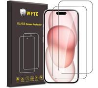 WFTE [Lot de 2 Verre Trempé pour iPhone 15 0,26mm Film de Protection d'écran avec Haute Transparence à 99%, Anti-trace Protecteur avec Dureté 9H Glass