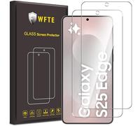 WFTE [Lot de 2 Verre Trempé pour Samsung Galaxy S25 Edge/S25 Plus/ S25+, 0,26mm Film de Protection D'écran avec Haute Transparence à 99%, Anti-trace Protecteur avec Dureté 9H Glass