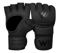 WFX Gants de Boxe MMA, Paume Ouverte, jointures rembourrées, enveloppements de Poing, Gants d'entraînement en Cuir pour Arts Martiaux, Sparring, grappin, Sac de Vitesse, Mitaines de Combat,
