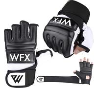 WFX Sac de Frappe Gants de Boxe Karaté MMA Corps Combat Taekwondo Entraînement Arts Martiaux Combat Grappling Muay Thai (Noir, M)