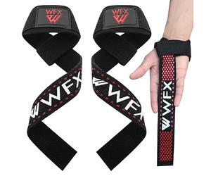 WFX Sangles d'haltérophilie Support de Poignet rembourré en néoprène Gym Cross Training Barre de Main Sangles d'haltérophilie Fitness Bodybuilding Power Exercise Grips Deadlift Hommes Femmes