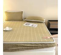 WFXXZL Drap-Housse élastique en Taffetas, Housse de Protection Douce for Matelas, Toutes Saisons, Lavable en Machine, for Lits Simples, Doubles et King Size(Khaki,120 * 200cm)