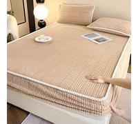WFXXZL Drap-Housse élastique en Velours Taffetas bohème, protège-Matelas Ultra Doux et Moelleux for Lits Simples, Doubles et King Size(Khaki,200 * 220cm)