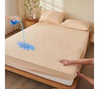 WFXXZL Drap-Housse élastique, Protecteur de Matelas Respirant, imperméable, Housse de Matelas for Maison, hôtel, Chambre à Coucher(Khaki,120 * 200cm)