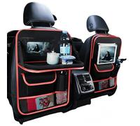 WFYBMB 2Pcs Organisateur Voiture pour Ford Puma St Line/St Line X, Protection Siege Arriere Voiture, Rangement Siege Arriere Voiture Multifonction, Support Tablette,B-BlackRed
