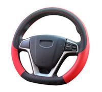 WFYBMB Couvre Volant Voiture pour Renault Talisman Thalia Trafic Twingo Zoe, Respirante Antiderapante, Résistant Microfibre Cuir Couvre, Protection Volant Voiture, Entretien Facile,BlackRed D