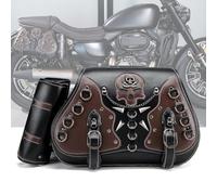 WFYBMB Sac Moto Etanche pour Harley Davidson Iron 883 2020-2022, Sacoche Moto Laterale Imperméable, Sacoche Moto Style Vintage en Cuir, Sacoche De Selle Moto Accessoires,D