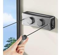 WFYZXE Corde à Linge Rétractable, 4,2m Fil Linge Extensible en Acier Inoxydable, Corde à Linge Rétractable pour Intérieur à Montage Mural