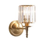 WFZRXFC Antique Laiton Couleur E14 Cristal Applique Murale européenne Simple Applique Murale Bougie Applique décoration intérieure luminaire Moderne Or éclairage pour Salon Salle à Manger lit Porche