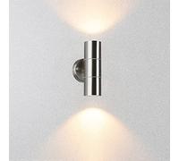 WFZRXFC Applique Murale Cylindrique Argentée Extérieure À LED En Acier Inoxydable IP65 Applique Murale Étanche 6W Bidirectionnelle GU10 Source De Lumière Applique Lumière Pour Applique Murale De Garag