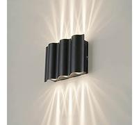 WFZRXFC Applique Murale Extérieure Étanche Simple LED18W Noire Applique Murale 3000k/4000k/6000k Applique Murale Design Lumineuse À Double Tête Cour Extérieur Terrasse Éclairage Applique Lumière