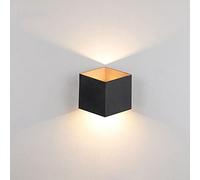 WFZRXFC Applique Murale Noire en Aluminium Moulé sous Pression Murale Carrée Noire Simple Rétro D'extérieur Lumineuse À Deux Têtes Éclairage Décoratif pour Les Murs Extérieurs De La Cour