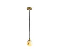 WFZRXFC Lampe à Suspension Nordic Small Globe Lustre Rond en marbre Conception de Texture Claire de l'éclairage de Plafond d'abat-Jour pour café, Bar, luminaire de Restaurant