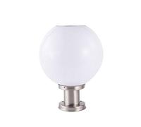 WFZRXFC Lanterne de poteau créative en forme de globe blanc Lampe de pilier solaire extérieure ronde Lampe de pilier d'éclairage avant de style simple utilisée pour l'éclairage de la porte d'entrée da