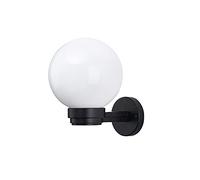 WFZRXFC Lanterne Murale Sphère Blanche Minimaliste Moderne Applique Murale en Plastique Noir avec Corps De Lampe PS Applique Murale Étanche Et Antirouille Parc Cour Jardin Éclairage