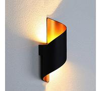 WFZRXFC Lumière de haut en bas de forme cylindrique simple et moderne Applique murale design doré Lumière chaude 3000K Lumière de patio Pour mur extérieur terrasse porte d'entrée jardin Applique mural