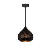 WFZRXFC Noir Rétro Industriel Dôme Pendentif Lumière Or Embellissement Luminaire Creative Country Style Suspension Lampe Bar Villa Club Décoration Plafond Éclairage