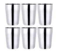 WG inc Lot de 6 tasses en acier inoxydable incassables de 200 ml - Gobelets empilables pour la maison, la cuisine, les restaurants, le camping - Petites tasses en métal