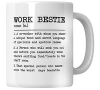 WG - Tasse « Work Bestie! » pour meilleure amie, tasse à café pour amie, tasse à café incroyable, tasse à café pour meilleure amie