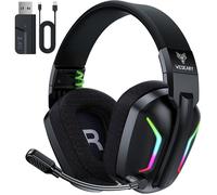 Wg1 Casque Gaming Sans Fil, 2,4 Ghz Casque Bluetooth Sans Fil Avec Micro Pour Ps5, Ps4, Pc, Switch, Mac, Mobile, Casque Gaming Pli