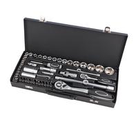 WGB Set de douilles 1/4+1/2" 56 pcs. dans un coffret en tôle d'acier, BASIC+