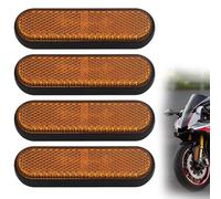 WGCHAIE 4 Pièces 96 x 24 x 8mm Catadioptre Moto E4 Jaune Arrière, Réflecteurs Arrière pour Moto, Autocollants Réfléchissants, Amélioration de la Sécurité et Visibilité, Catadioptre Mo-to