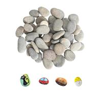 WGCHAIE 40 Pièces Galets a Peindre, 1-3 CM Dessin Créative Galets à Peindre, Galets Lisses Pierres Plates, Galet De Plage, pour Peinture Arts Artisanat Décoration de Jardin