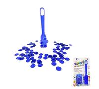 WGCHAIE Kit De Bingo Magnétique, Jetons Loto Magnetiques, 1 Bâton Magnétique + 100 Jetons Loto, Jeu Éducatif pour Enfants et Accessoire Pratique de Stockage (Bleu)