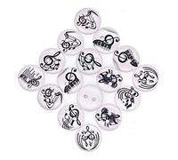 Wgd Kouzi 50Pcs / Lot Boutons en Bois Instruments De Musique 15mm Mixte Bricolage Aléatoire Scrapbooking Couture Accessoires