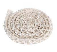 WGFOIP 1 Mètre de Ruban de Perles pour Bricolage, Accessoires de Décoration de Couture Faits à la Main, Perle Oblique Blanche de 1 Cm, Bel Ornement, (Perles obliques blanches de